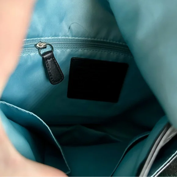 Coach Black Leather Shoulder Bag with Silver Accents - Picture 8 of 12